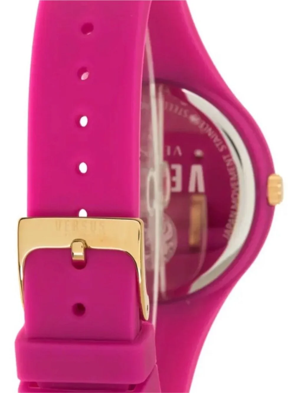 Versus Versace Hot Pink Fire Island Lion Silicone Strap Watch, 39mm